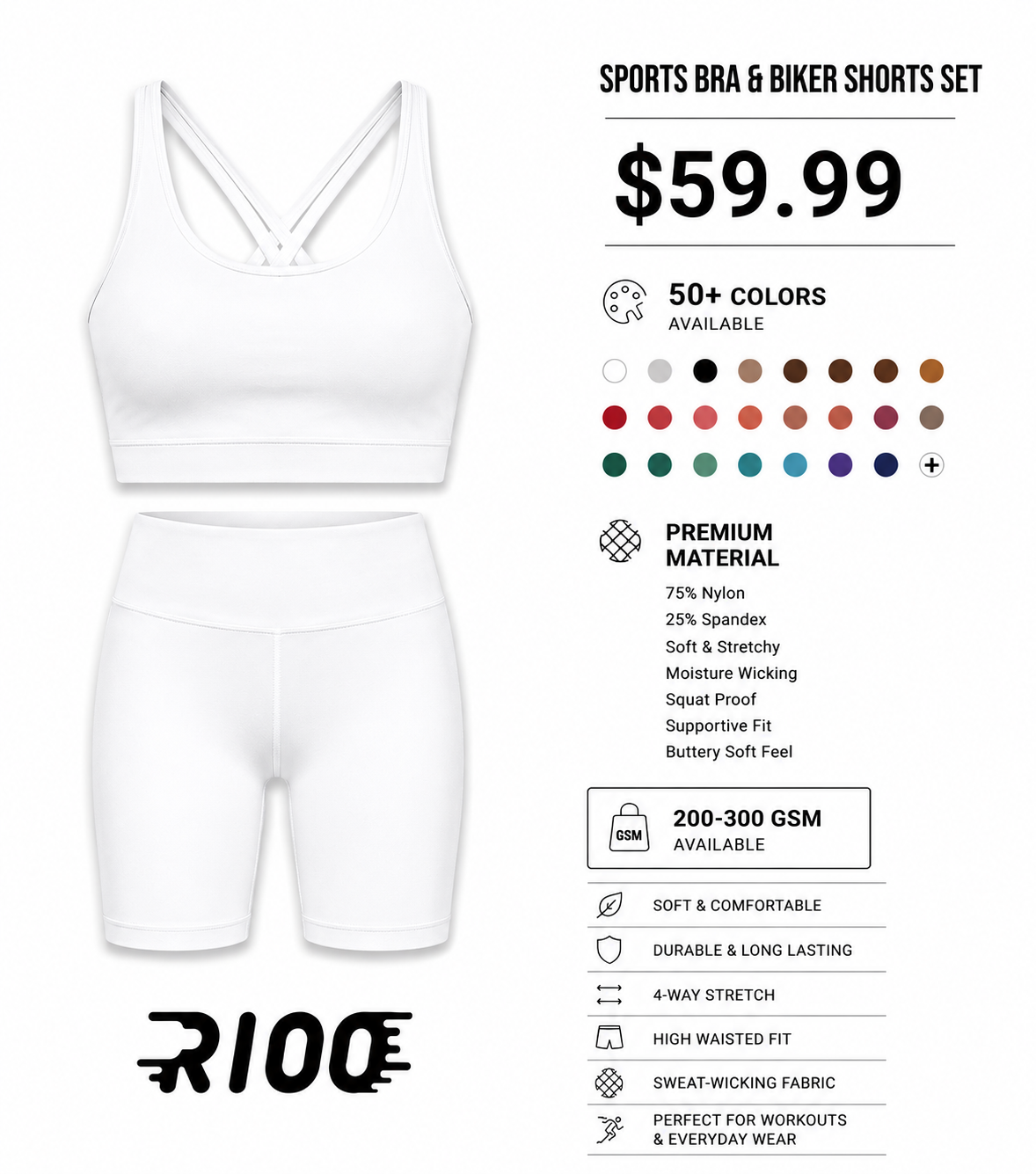 Sports Bra and Biker Shorts Set