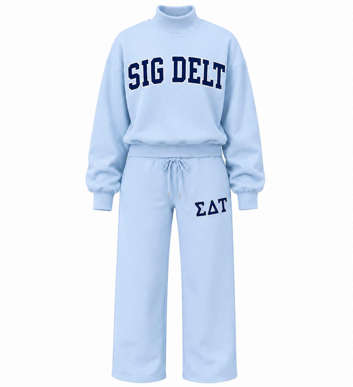 Sigma Delta Tau Premium Embroidery Mock Neck Sets