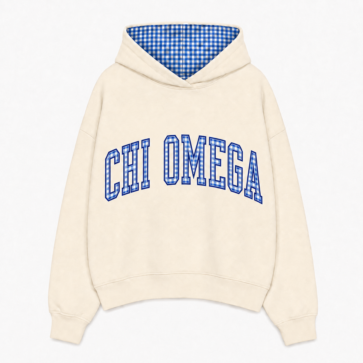 Chi Omega Gingham Hoodie