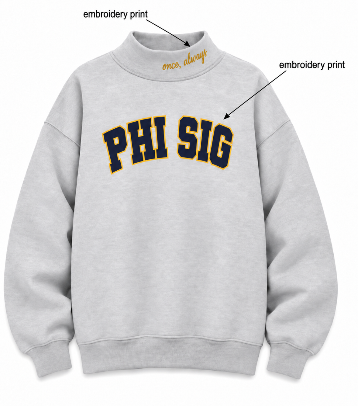 Phi Sigma Sigma Buffalo Premium Mock Necks