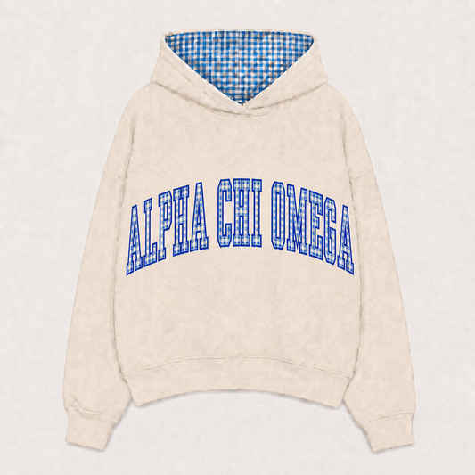 Alpha Chi Omega Gingham Hoodie
