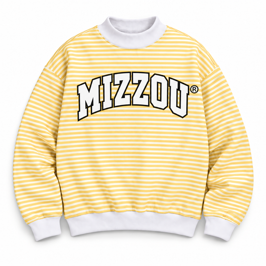 Mizzou Striped Mock Neck