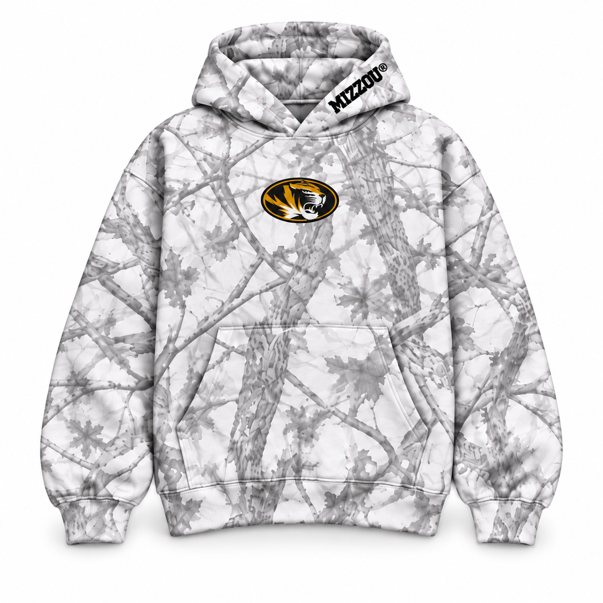 Mizzou® White Woodland Camo Embroidery Hoodie
