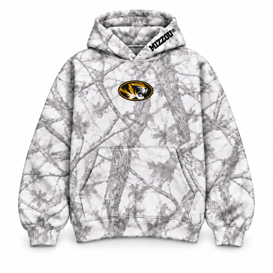Mizzou® White Woodland Camo Embroidery Hoodie