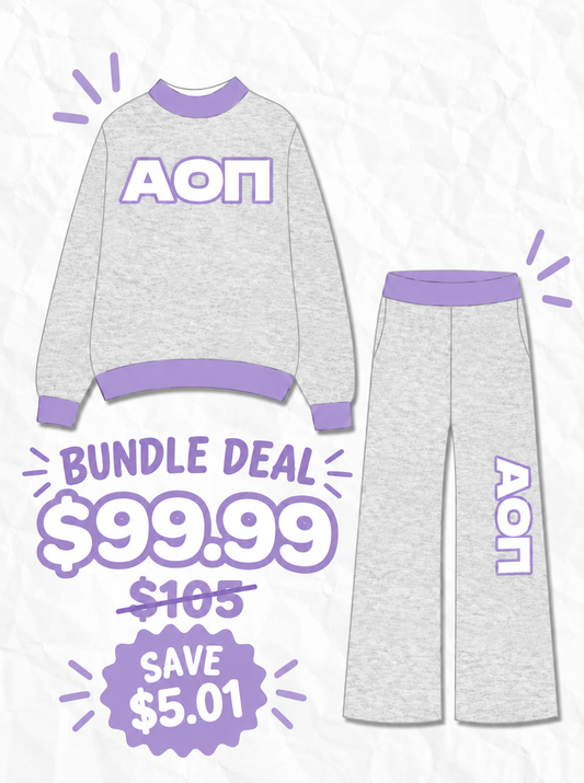 Premium Alpha Omicron Pi Seton Hall Mock Neck Sets