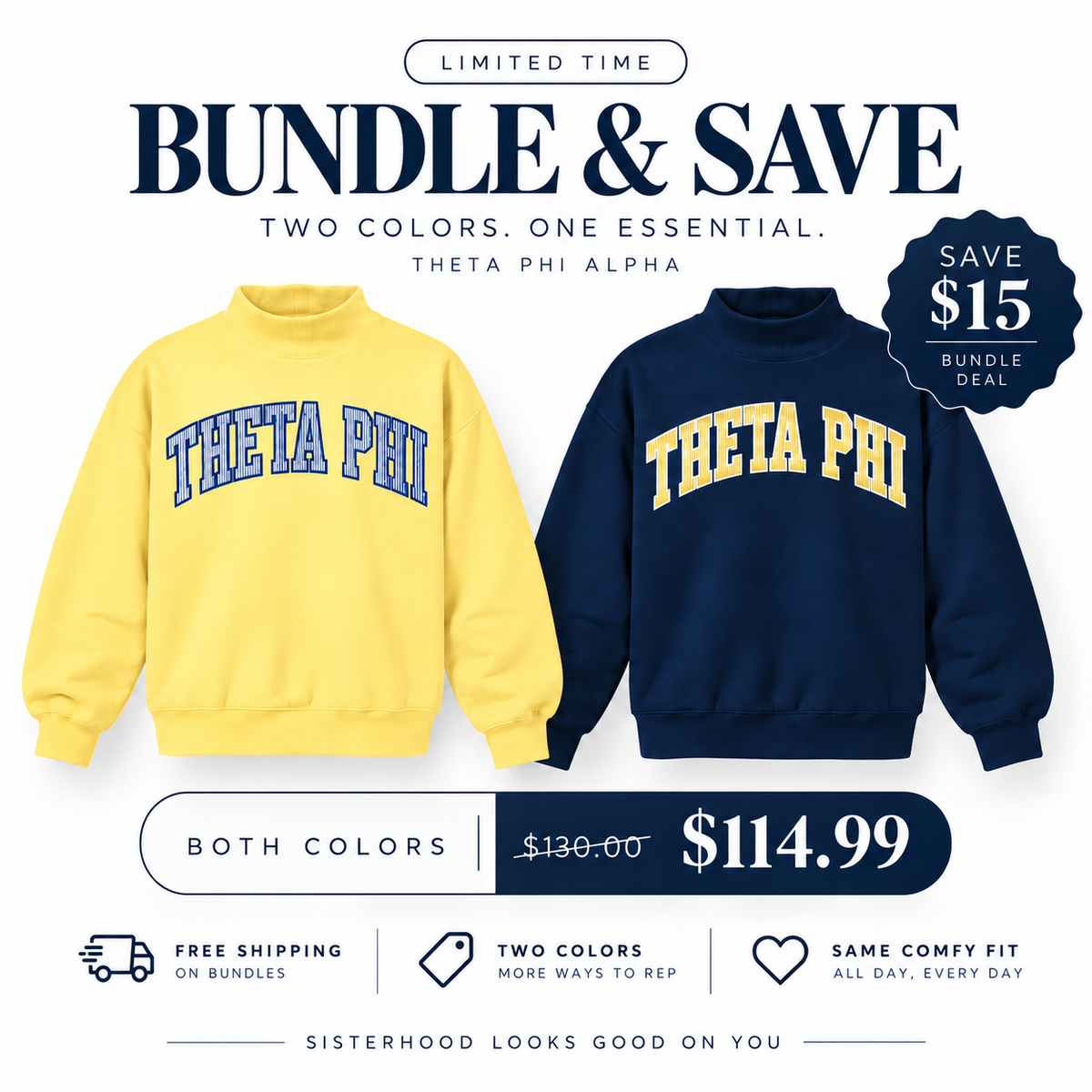 Theta Phi Alpha Saint Leo University Premium Mock Necks
