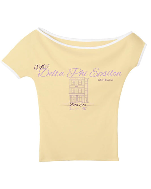 Premium Delta Phi Epsilon Off Shoulder T-Shirt