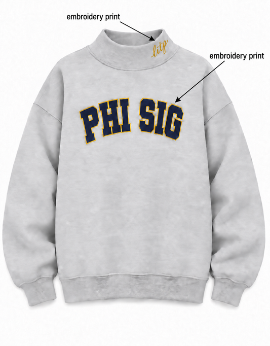 Phi Sigma Sigma Buffalo Premium Mock Necks