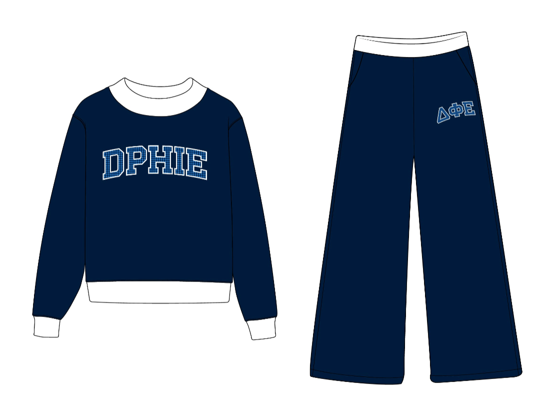 Premium SJU Delta Phi Epsilon Embroidery Mock Neck Sets