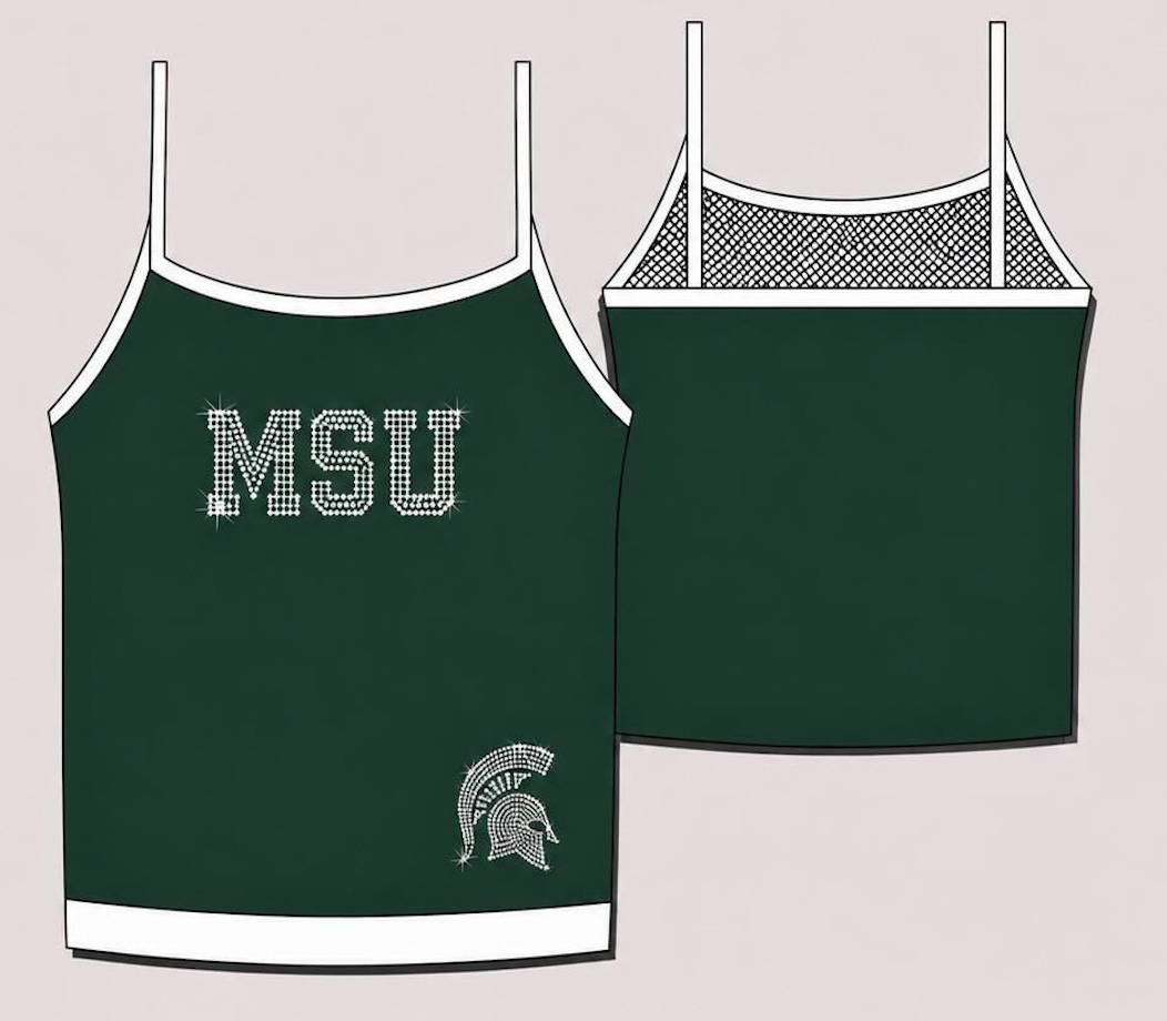 Premium Rhinestone Delta Gamma Michigan State Sets