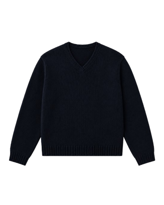 V Neck Classic Knit Crewneck