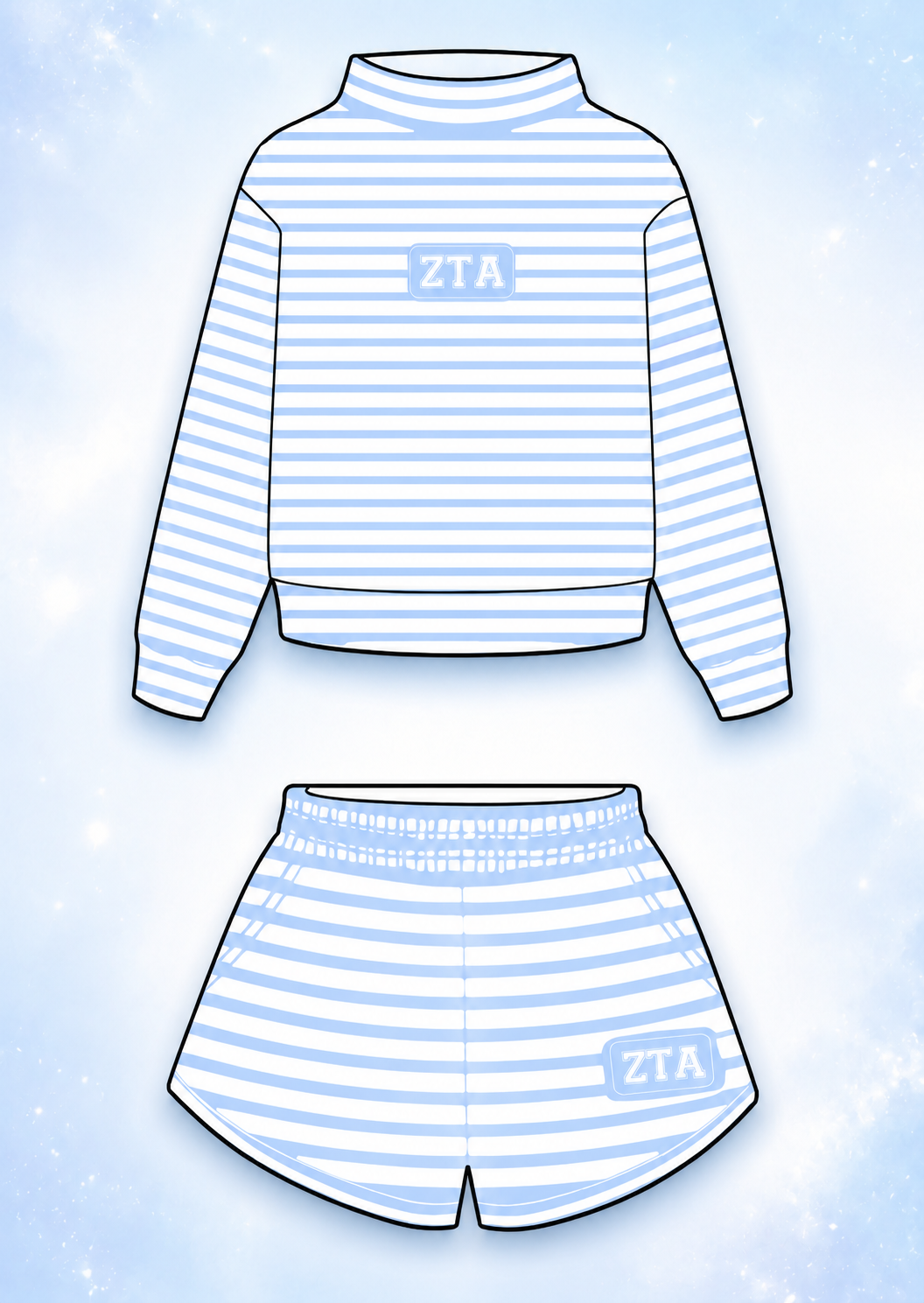 Mississippi State Tau Alpha Premium Mock Neck Sets