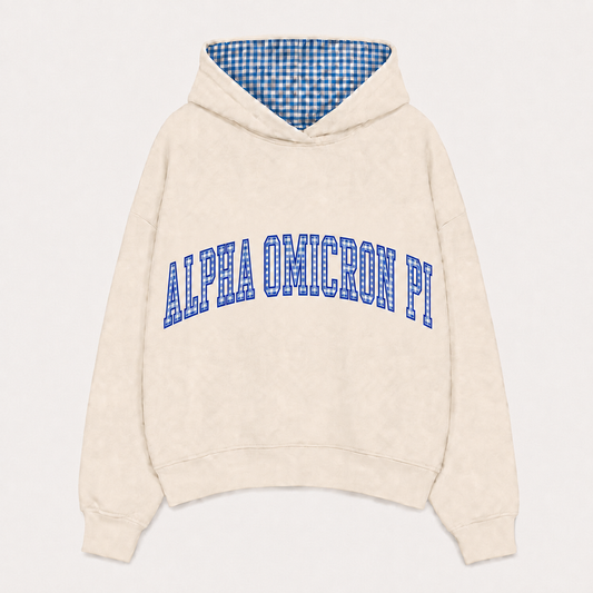 Alpha Omicron Pi Gingham Hoodie