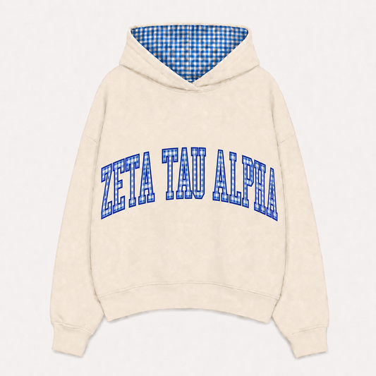 Zeta Tau Alpha Gingham Hoodie