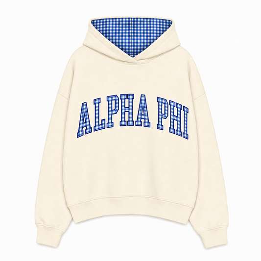 Alpha Phi Gingham Hoodie