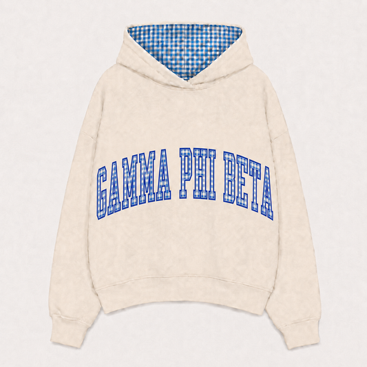 Gamma Phi Beta Gingham Hoodie